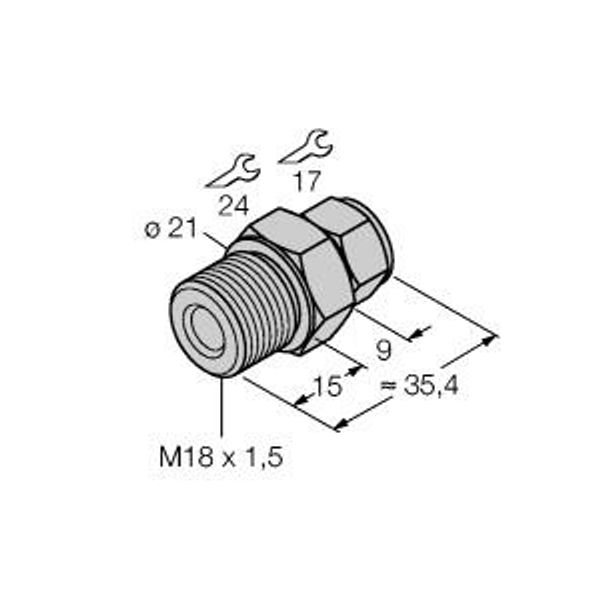 Accessories Compression Fitting   CF-M-6-M18-A4 image 1
