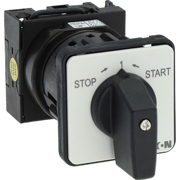 T0-1-15362/EZ ON-OFF button, T0, 20 A, center mounting, 1 contact unit(s), Contacts: 2, 45 °, momentary, With 0 (Off) position, with spring-return, STOP>I image 16