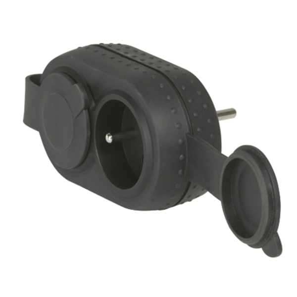 Socket outlet double waterproof IP44 2×2P+T 16A 230V antishock image 1