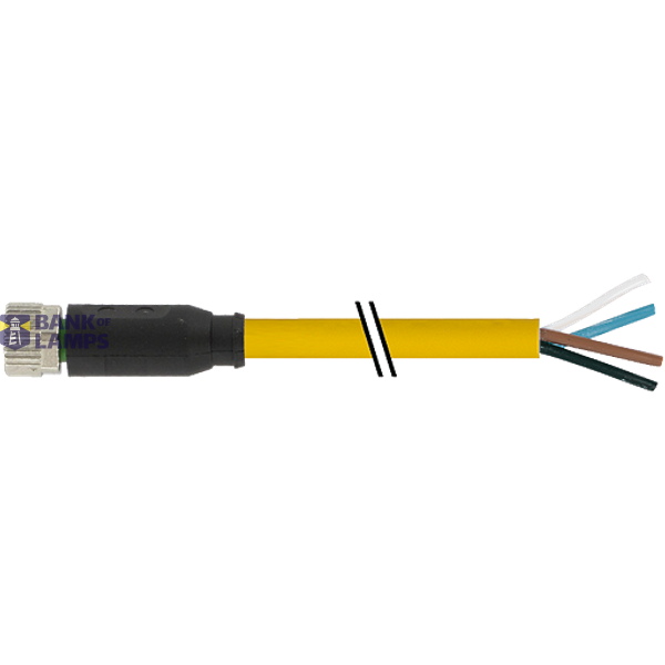 M8 female 0° A-cod. with cable PVC 4x0.25 ye UL/CSA 12.0 m image 2