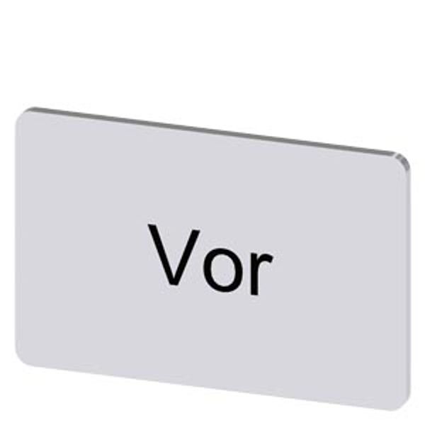Labeling plate 17.5x27 mm, silver-colored label, labeling: Vor image 1