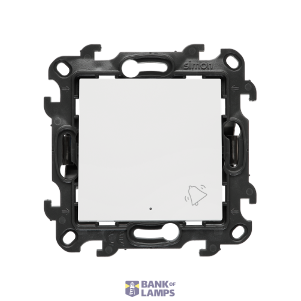 "Bell" push button with LED indicator light, (module), Simon 24, IP20/IP44, 10AX, 10A, white image 1