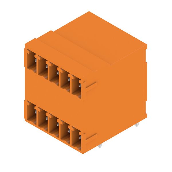 PCB plug-in connector, male header, closed side, THT solder connection, 3.81 mm, Number of poles: 10, 90°, Solder pin length (l): 3.2 mm, tinned, orange, Box image 3