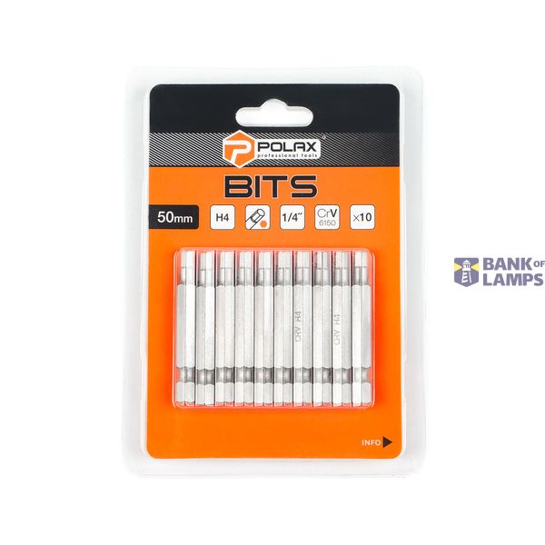Bits，50mm，H4 1/4" ，6150CRV (10 pcs) image 1