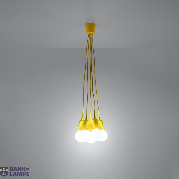 HANGING LAMP DIEGO 5 YELLOW E27 5X60W IP20 image 3