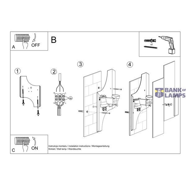 WALL LAMP FABIANO E27 2X60W IP20 image 4