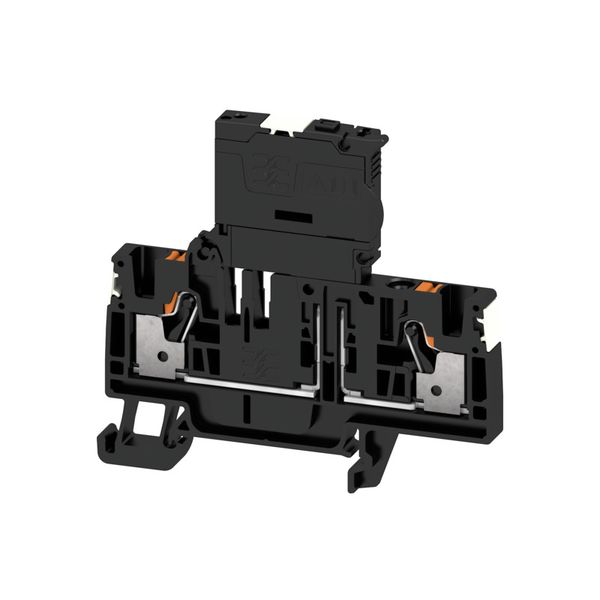 Fuse terminal, PUSH IN, 4 mm², 36 V, 6.3 A, black image 1