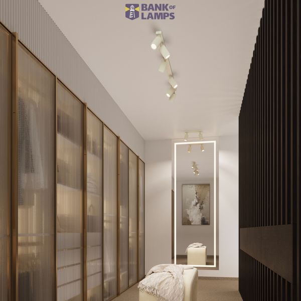 CEILING STRIP WITH ELEGANT BEIGE SPOTLIGHTS 4XGU10 CARBON SERIES image 9
