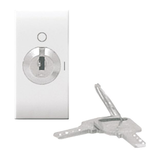 Key switch, Domus S44, colour RAL 9010, 2P 10AX 250V - glossy finish - 1 Mod. image 1