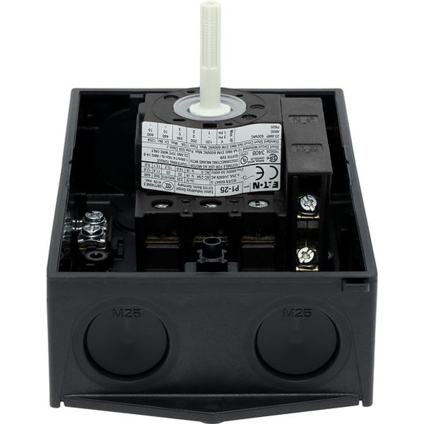 P1-25/I2-SI/HI11 Safety switch, P1, 25 A, 3 pole, 1 N/O, 1 N/C, Emergency switching off function, With red rotary handle and yellow locking ring, Lockable in position image 5
