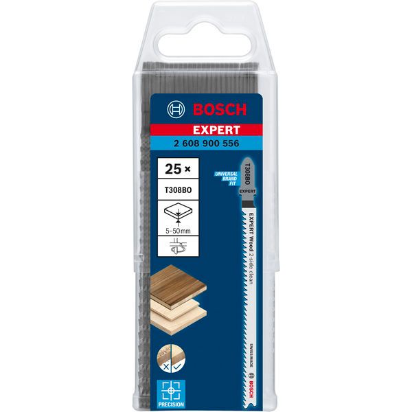 EXPERT ‘Wood 2-side clean’ T 308 BO Jigsaw Blade 25-pc 25 pcs. image 1