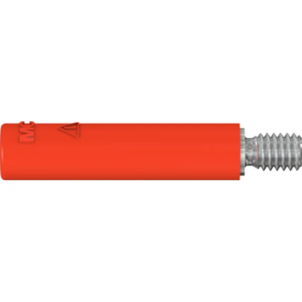 4 mm screw-in adapter, screw connection, CAT II, red, 23.1033-22 image 1