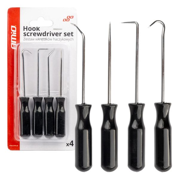 Hook screwdriver set 4pc. AMIO-04281 image 1