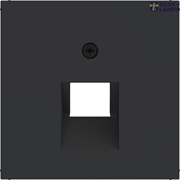 Central PL data socket 1-way, angled output, A.x/C.x, matte black image 1