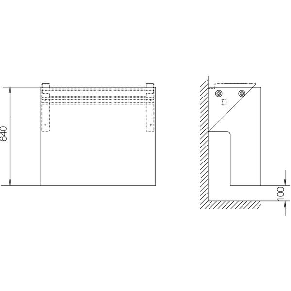 Wall bracket, CDC, size 1, with cover plate, 6 x plug slide, 50 - 185  image 1