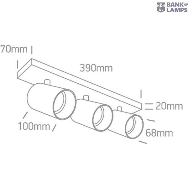 METAL GREY GU10 3x10W DARK LIGHT image 3