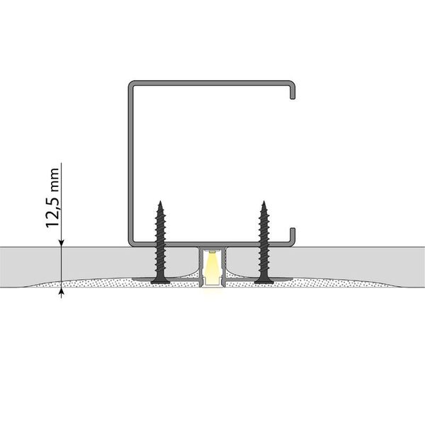 Built-in AL aluminum profile for plasterboard, 48x12mm, incl. matte diffuser, 2 m image 1