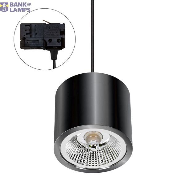 CHLOE AR111 METALICA SURFACE MOUNTED GU10 250V IP20 120x105mm BLACK round fixed TRACK image 4
