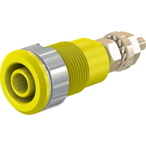 4 mm socket, screw connection, mounting Ø 12.2 mm, CAT III, yellow, 23.3020-24 image 1