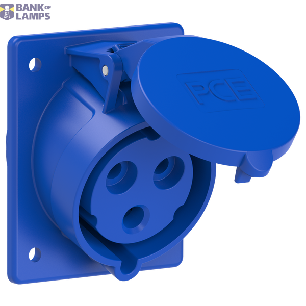Angled panel socket 32A 3P 230V 6h IP44 image 1