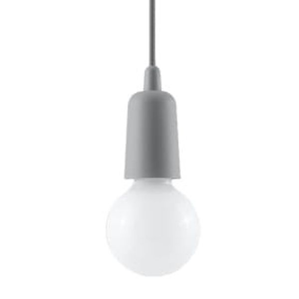 HANGING LAMP DIEGO 1 GRAY E27 1X60W IP20 image 1