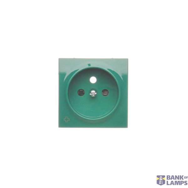 Cover for single socket outlet with earthing, antibacterial green image 1