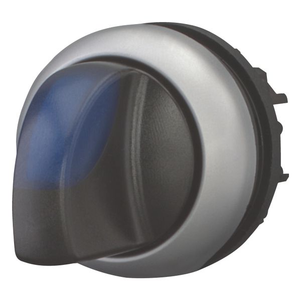M22-WRLK3-B Illuminated selector switch actuator, RMQ-Titan, With thumb-grip, maintained, 3 positions, Blue, Bezel: titanium image 3