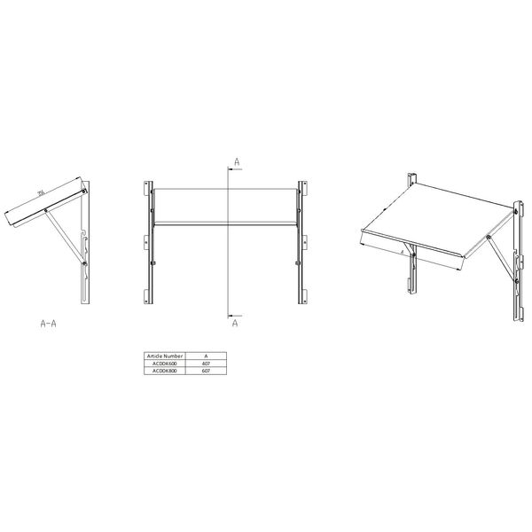 Wiring plan bookrest for 600 mm wide enclosures, sheet steel image 2