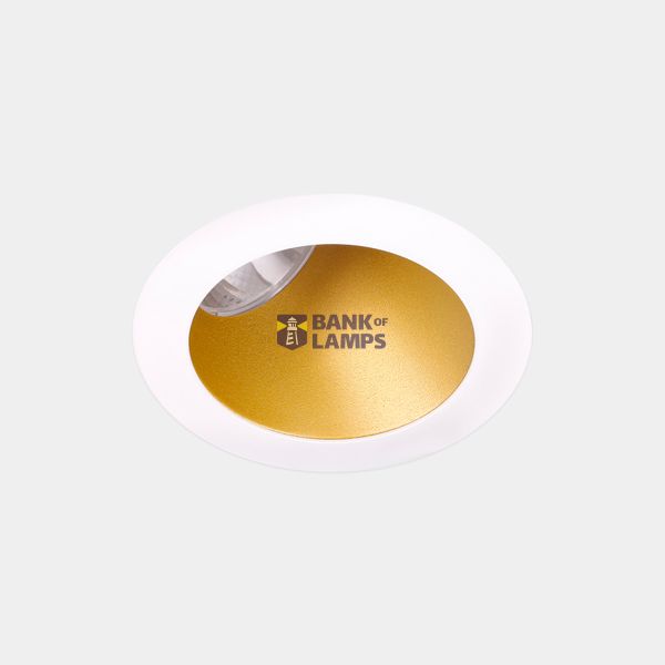 Downlight Play Deco Asymmetrical Round Fixed 11.9W LED warm-white 2700K CRI 90 19.5º PHASE CUT White/Gold IP54 821lm image 1