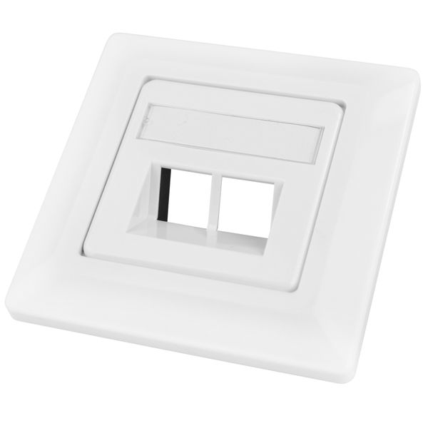 Outlet empty for 2 modules (SFB), 80x80mm, angled, RAL9010 image 2