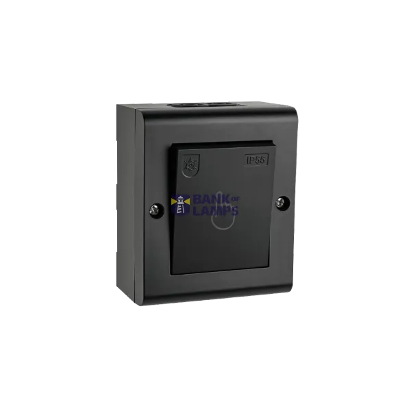 SWITCH SURFACE MOUNTED PUSH IP55 BLACK 6-PACK image 1