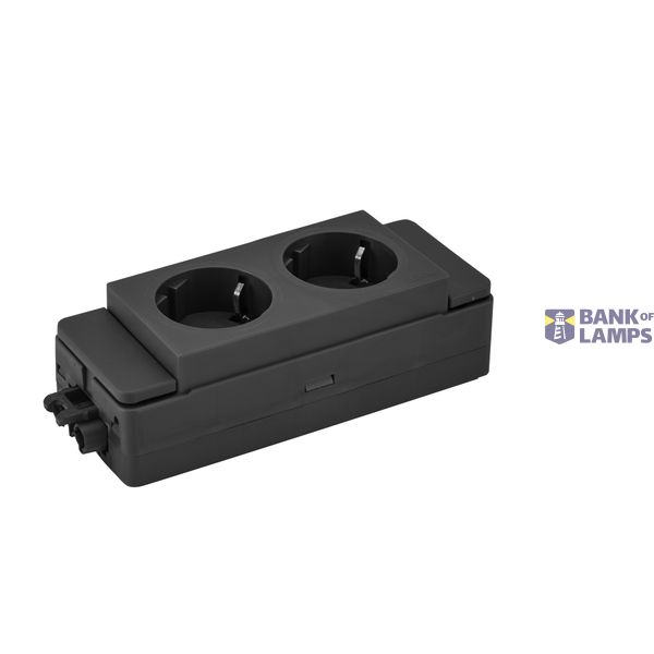 EVOline Express double socket rail Type 910 GST18; for plug types: F,C,E+F; no contact protection image 1