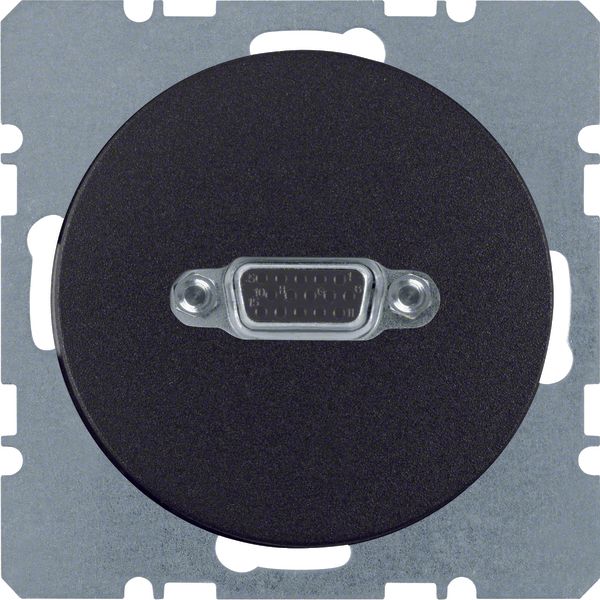 VGA soc. out., screw-in lift terminals, R.1/R.3, black glossy image 1