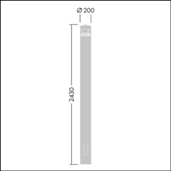 CESAR STROLL H2500 1L930 S/S HFX ANT - LED lighting column image 2