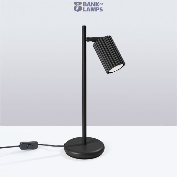 BLACK DESK LAMP WITH A RUBBER-COATED DECORATIVE LAMP SHADE FROM THE KARBON SERIES image 8