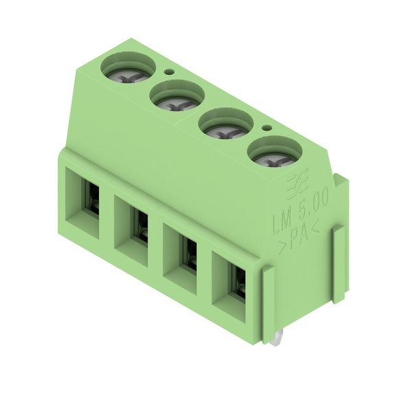 Printed circuit board terminals, 5.08 mm, Number of poles: 4, 90°, Solder pin length (l): 3.5 mm, tinned, Pale green, Clamping yoke connection, Clamping range, max. : 2.5 mm², Box image 4
