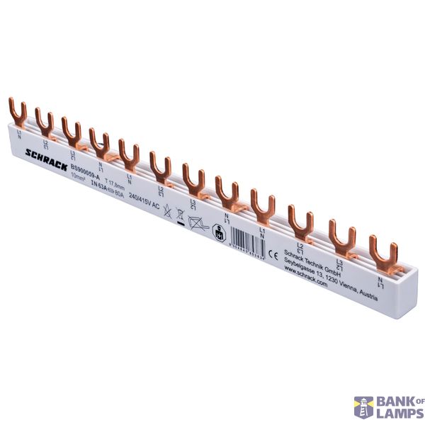 Busbar, 1xRCCB 4-pole, 4xSPD, 1xMCB 3+N, 12MW, 10mm2 image 5