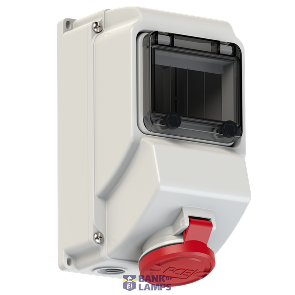 Fixed socket with inspection window 16A 4P 6h IP44/54 image 1