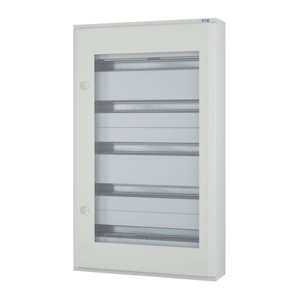BF-OT-5/120-G-C Complete surface-mounted flat distribution board with window, grey, 24 SU per row, 5 rows, type C image 3