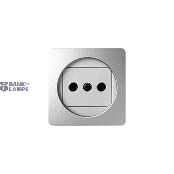 Cover for single socket outlet without earthing, aluminum image 1