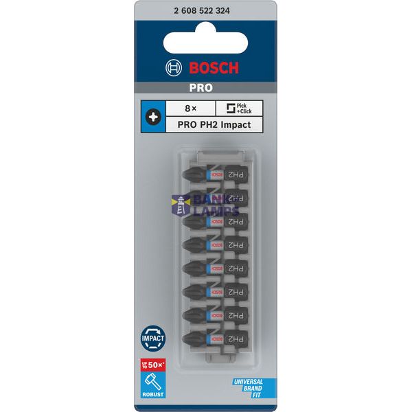 Impact Control Insert Bit pack, 8-piece, 8xPH2 image 2
