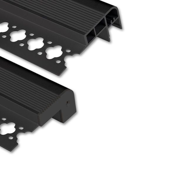 Step-on aluminum profile BE 68x27mm including diffuser black 2m image 1