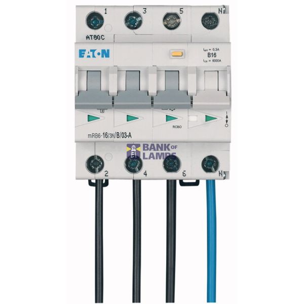 RCD/MCB combination switch 6kA 3p+N 16A B-kar 300mA FLEX aside image 1