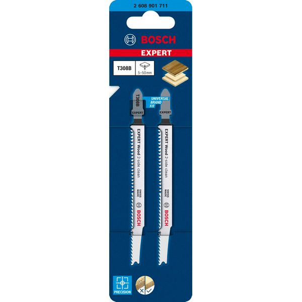 EXPERT Wood 2-side clean T308B Jigsaw Blade 2-pc 2 pcs. image 3
