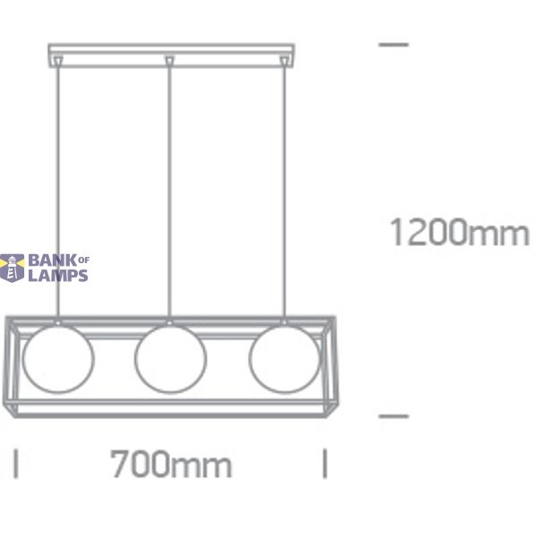 BRASS CEILING LIGHT 3x8W E14 100-240V image 2