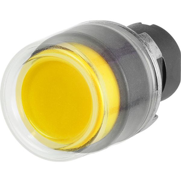 Projecting push-button, yellow, rubber cap image 1