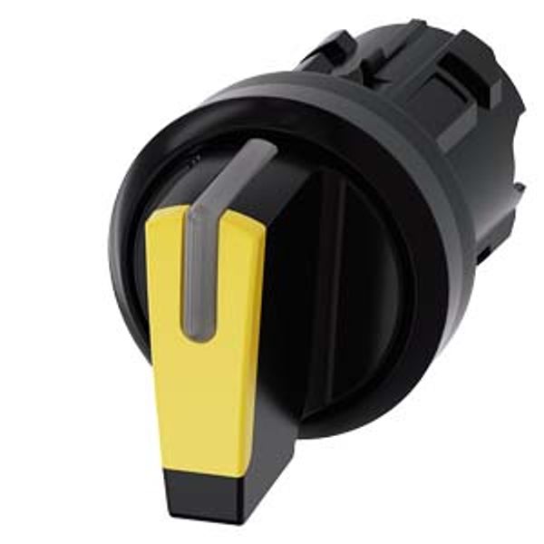 Toggle switch, illuminable, 22 mm, round, plastic, yellow image 1