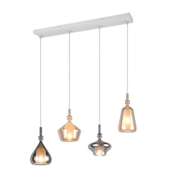 Aldea pendant 4-pc E14 amber/chrome plated image 1