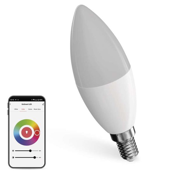 LED Bulb GoSmart Candle / E14 / 4.8 W (40 W) / 470 lm / RGB / dimmable / Zigbee image 1