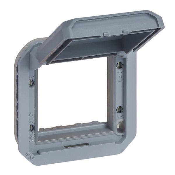 PLEXO MOSAIC ADAPTOR WITH NON-TRANSPARENT FLAP - GREY - MECHANISM image 1